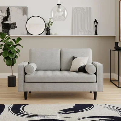 Dunelm Alfie Boucle 2 Seater Sofa Light Grey
