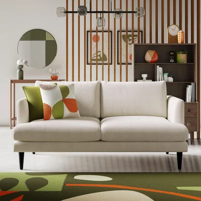 Dunelm Reuben Tonal Boucle 2 Seater Sofa Brown
