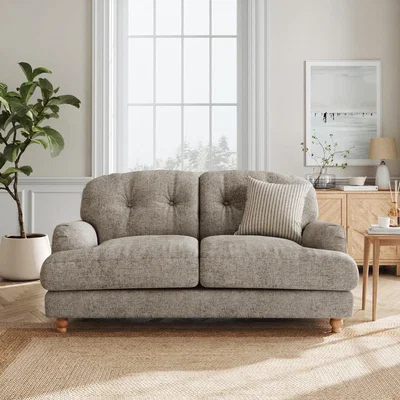 Dunelm Martha Chunky Chenille 2 Seater Sofa Chunky Chenille Mushroom