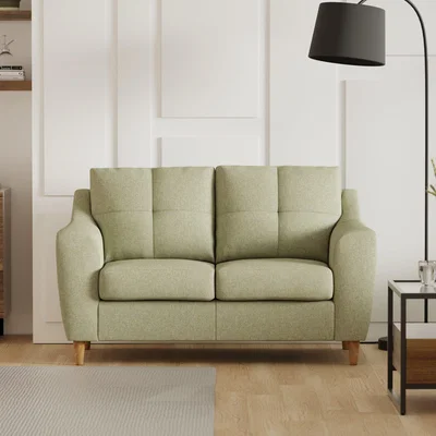 Dunelm Baxter Textured Weave 2 Seater Sofa Light Moss