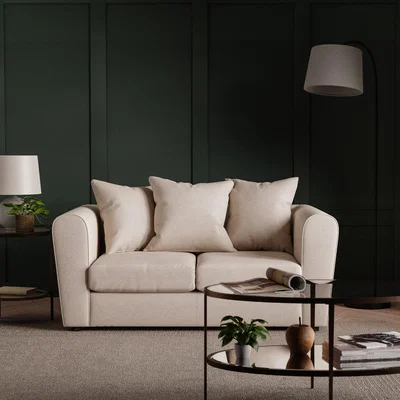 Dunelm Blake Soft Texture Fabric 2 Seater Sofa Soft Texture Natural
