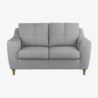 Dunelm Baxter Fabric 2 Seater Sofa Silver