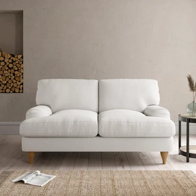 Dunelm Darwin 2 Seater Sofa Textured Weave Sandstone