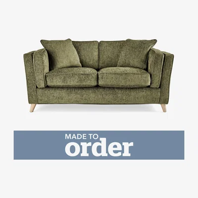 Dunelm Arabella 2 Seater Sofa Luxury Chenille Premium Chenille Olive