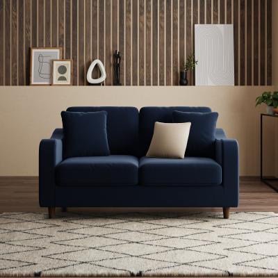 Dunelm Ellison Velvet 2 Seater Sofa Navy Velvet