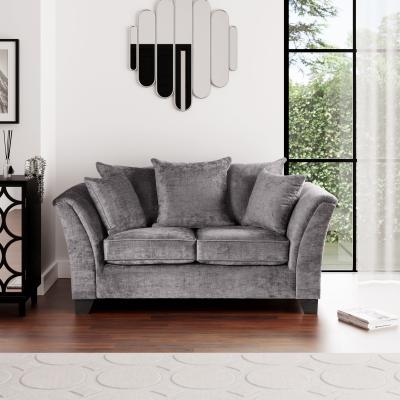 Dunelm Giovanna Chenille 2 Seater Sofa Steeple Grey