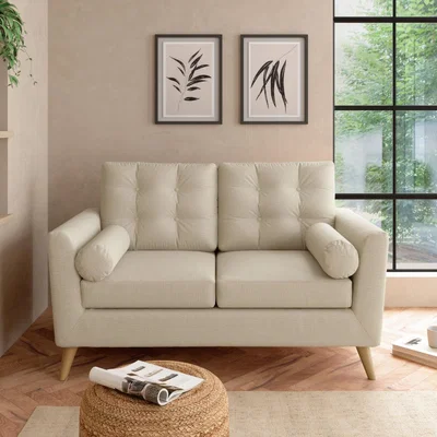 Dunelm Lewes Textured Weave 2 Seater Sofa Textured Weave Honey
