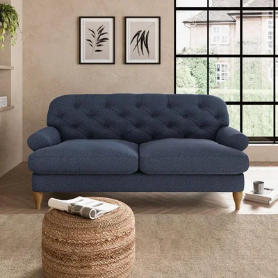 Dunelm Canterbury Woolly Marl 2 Seater Sofa Woolly Marl Navy