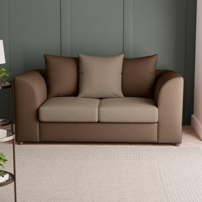 Dunelm Blake Fabric Combo 2 Seater Sofa Chocolate (Brown)