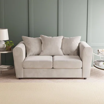 Dunelm Blake Curved Arm Opulent Velvet 2 Seater Sofa Opulent Velvet Champagne