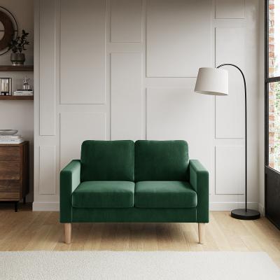 Dunelm Jacob Velvet Compact 2 Seater Sofa Bottle (Green)