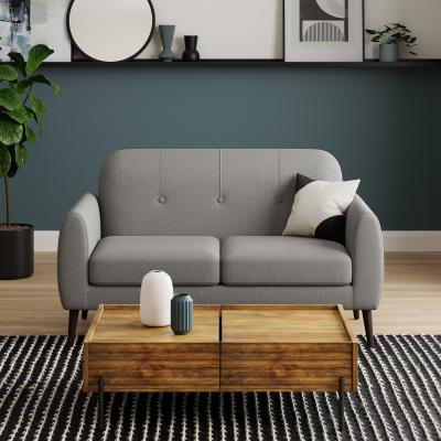 Dunelm Crombie Flatweave 2 Seater Sofa in a Box Dove Grey Flatweave Dove Grey