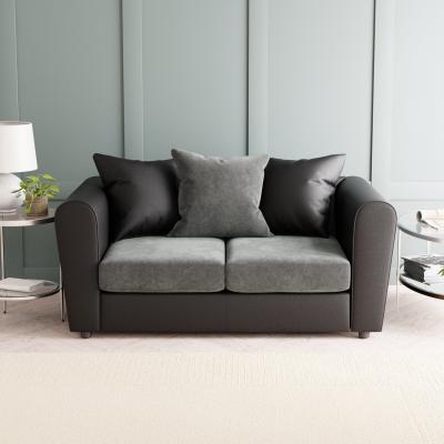 Dunelm Blake Soft Faux Leather Combo 2 Seater Sofa Soft Faux Leather Graphite
