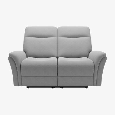 Dunelm Monte Chenille Reclining 2 Seater Sofa Light Grey