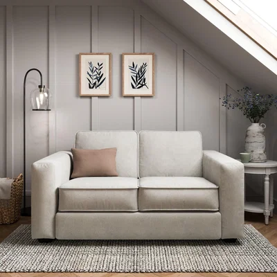 Dunelm Claude Tonal Chenille 2 Seater Sofa Natural Chenille