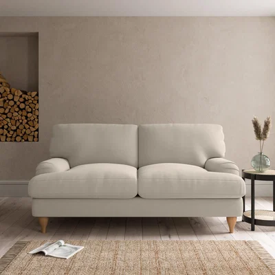 Dunelm Darwin Luxury Velvet 2 Seater Sofa Luxury Velvet Natural