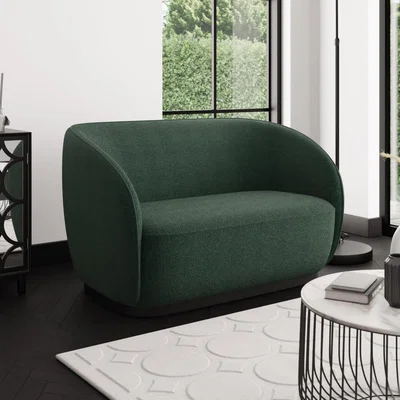 Dunelm Arlo Boucle 2 Seater Sofa Olive (Green)