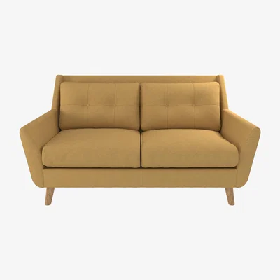 Dunelm Halston Fabric 2 Seater Sofa Yellow