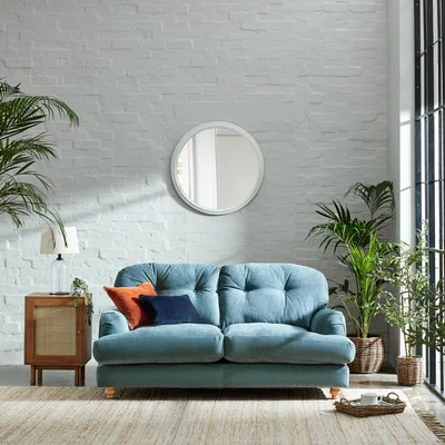 Dunelm Martha Vintage Chenille 2 Seater Sofa Aqua