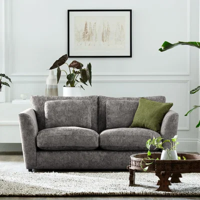 Dunelm Esther Chenille 2 Seater Sofa Silver