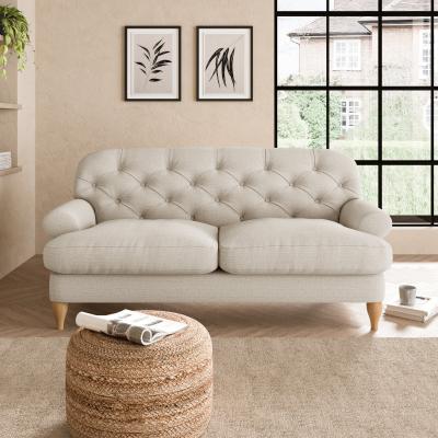 Dunelm Canterbury Slub Cotton Blend 2 Seater Sofa Slub Cotton Sandstone