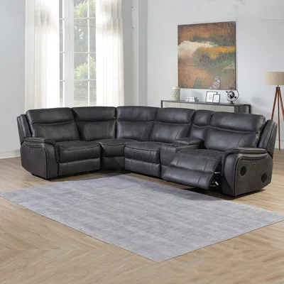 Dunelm Phoenix 2 Seater Electric Reclining Sofa with Integrated Wireless Charger and Speakers Slate