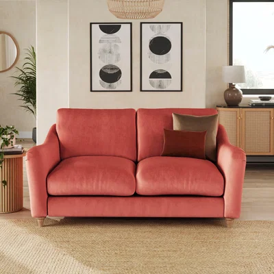 Dunelm Hattie Matte Plush Velvet 2 Seater Sofa Matte Plush Velvet Clay