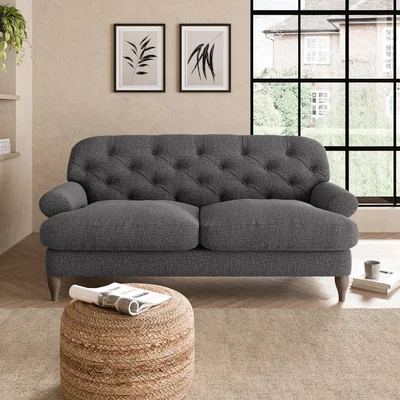 Dunelm Canterbury Textured Weave 2 Seater Sofa Textured Weave Graphite