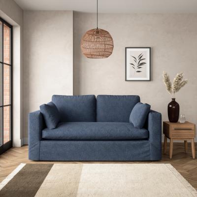 Dunelm Alnwick Soft Cotton 2 Seater Sofa Soft Cotton Folkstone Blue
