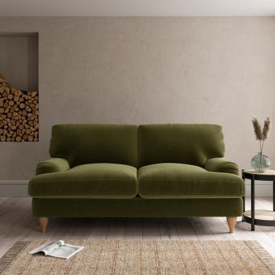 Dunelm Darwin Luxury Velvet 2 Seater Sofa Luxury Velvet Olive