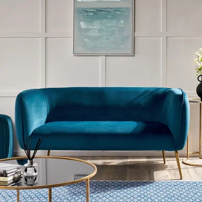 Dunelm Lucca Velvet Sofa Sapphire