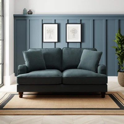 Dunelm Beatrice Chunky Soft Chenille 2 Seater Sofa Chunky Soft Chenille Pacific