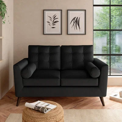 Dunelm Lewes Luxury Velvet 2 Seater Sofa Luxury Velvet Black