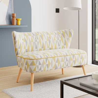 Dunelm Eliza Triangle Jacquard 2 Seater Sofa Ochre