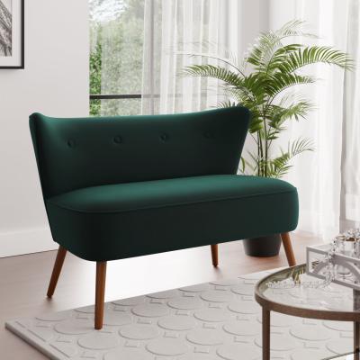 Dunelm Eliza Velvet 2 Seater Compact Sofa Bottle (Green)