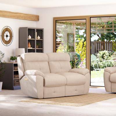 Dunelm Abbotsbury 2 Seater Power Recliner Sofa Chenille Sand