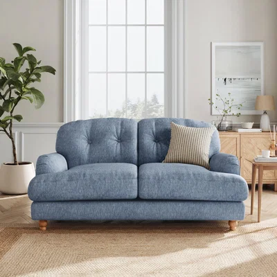Dunelm Martha Faux Linen 2 Seater Sofa Slub Faux Linen Denim
