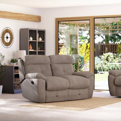 Dunelm Abbotsbury 2 Seater Manual Recliner Sofa Honeycomb Chenille Latte