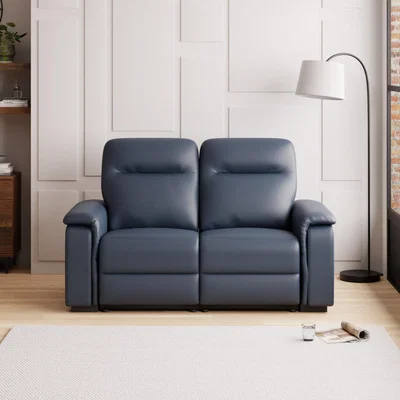 Dunelm Bianca Electric Reclining 2 Seater Sofa Navy