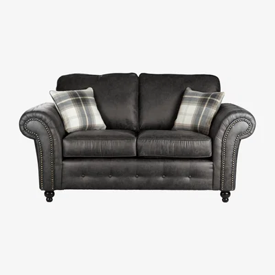 Dunelm Oakland Faux Leather 2 Seater Sofa Black