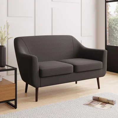 Dunelm Eddie Luna Fabric 2 Seater Compact Tub Sofa Charcoal