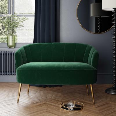 Dunelm Matilda Velvet 2 Seater Sofa Velvet Bottle Green