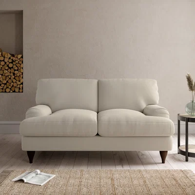 Dunelm Darwin 2 Seater Sofa Luxury Velvet Natural