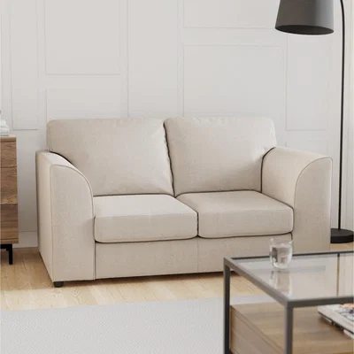 Dunelm Blake Soft Texture Fabric 2 Seater Sofa Natural