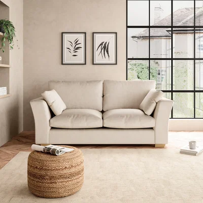 Dunelm Blakeney Luxury Velvet 2 Seater Sofa Luxury Velvet Natural