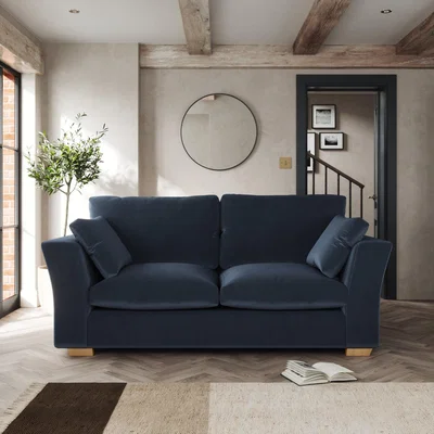 Dunelm Blakeney 2 Seater Sofa Cosy Velvet Navy