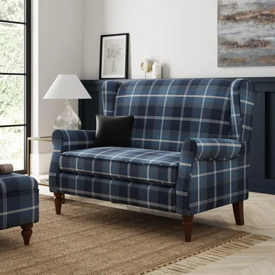 Dunelm Oswald Small 2 Seater Sofa Navy Oswald Wingback