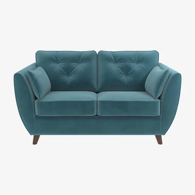 Dunelm Dalston Velvet 2 Seater Sofa Teal (Blue)