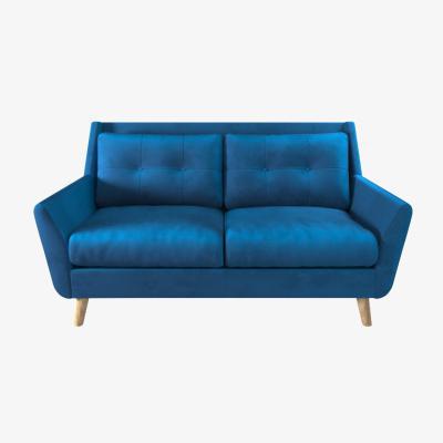 Dunelm Halston Velvet 2 Seater Sofa Blue