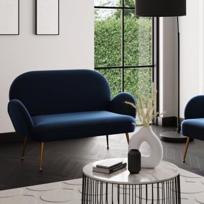 Dunelm Kit Velvet 2 Seater Sofa Luxe Navy